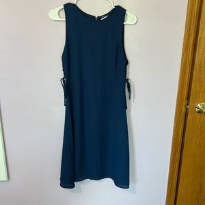 Kimchi Blue by Urban Outfitters Navy Blue Flare Side Tie Dress